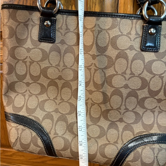 Coach Beige and Black Signature Tote - Picture 5 of 11
